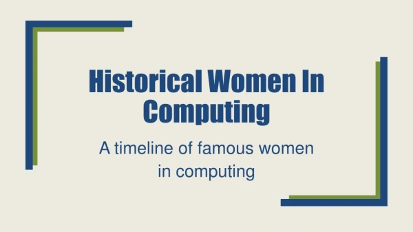 Historical Women In Computing