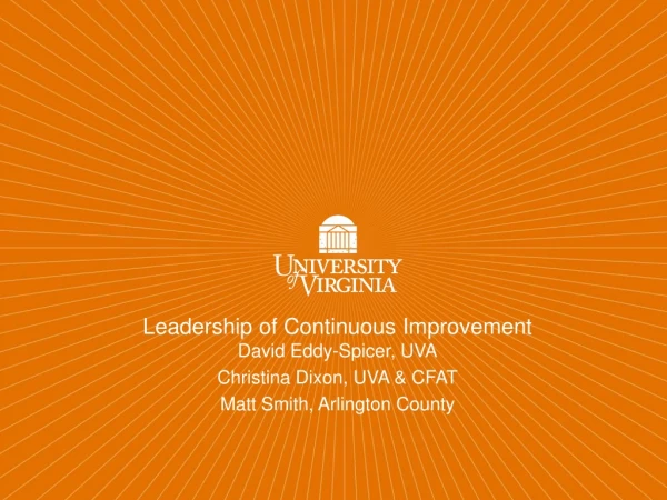 Leadership of Continuous Improvement