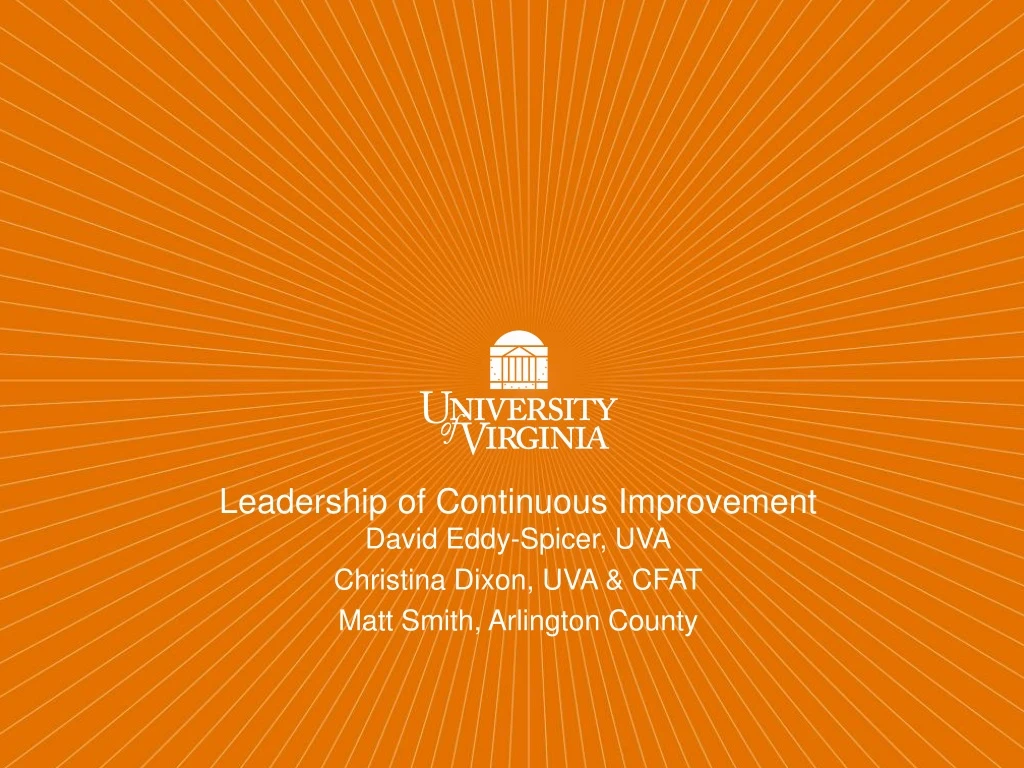 leadership of continuous improvement