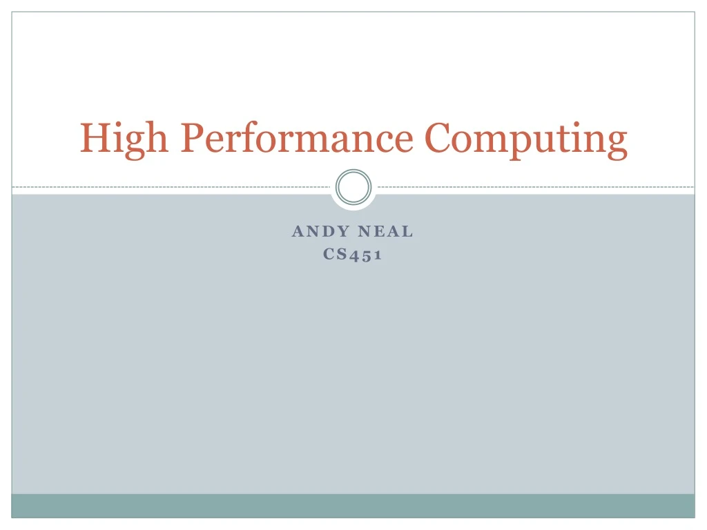 high performance computing