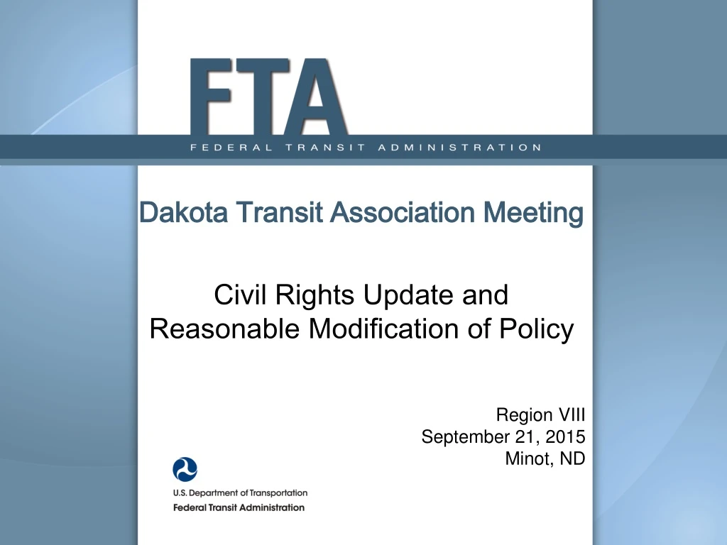 dakota transit association meeting civil rights update and reasonable modification of policy