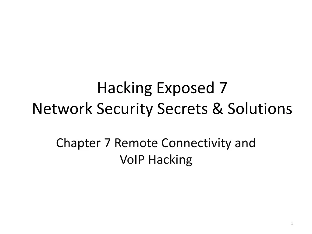 hacking exposed 7 network security secrets solutions