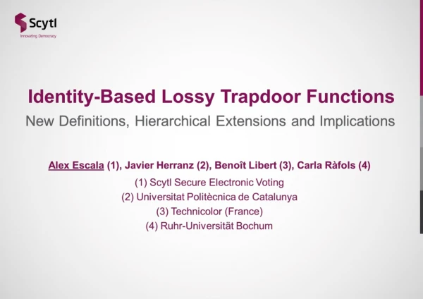 Lossy Trapdoor Functions