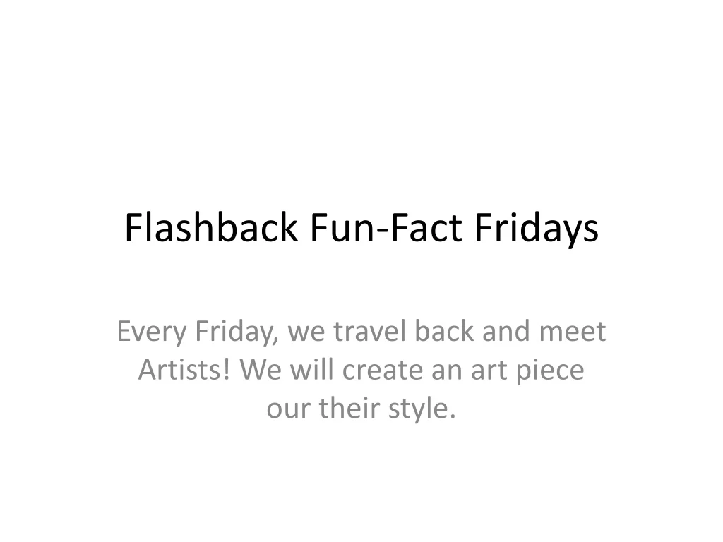 flashback fun fact fridays