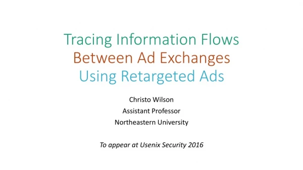 Tracing Information Flows Between Ad Exchanges Using Retargeted Ads