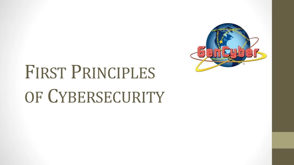 first principles of cybersecurity