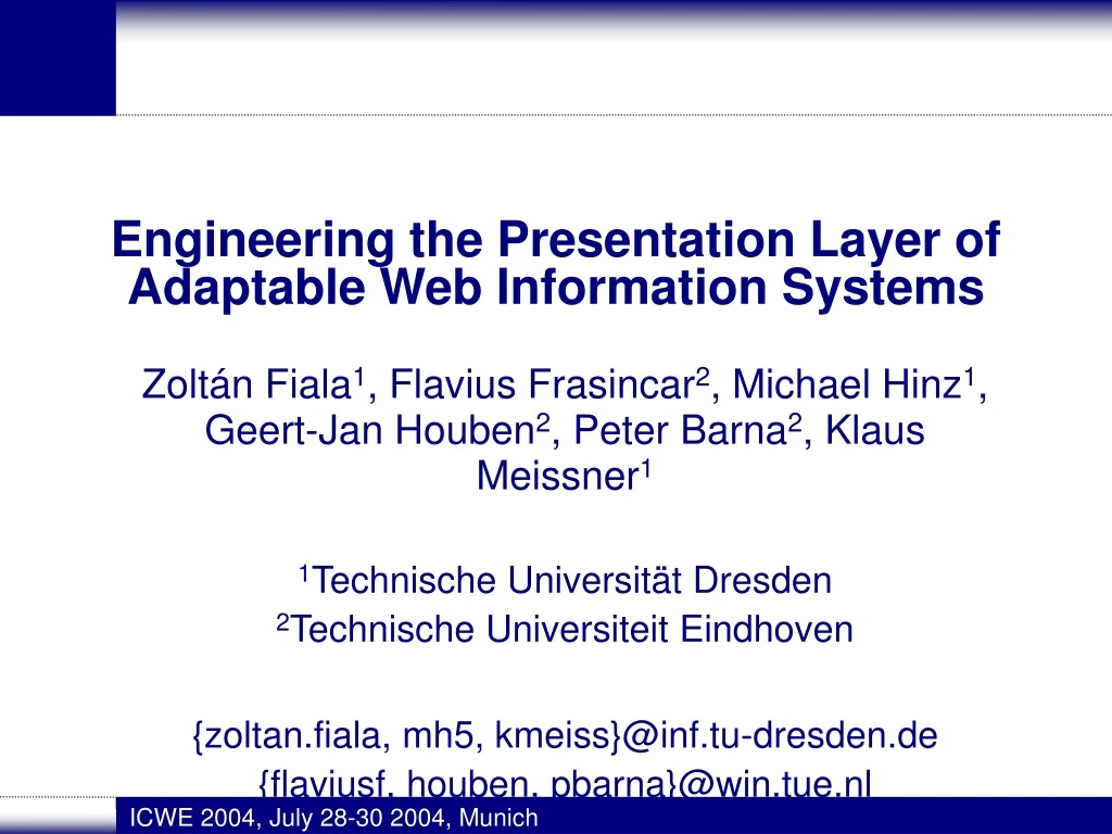 engineering the presentation layer of adaptable web information systems