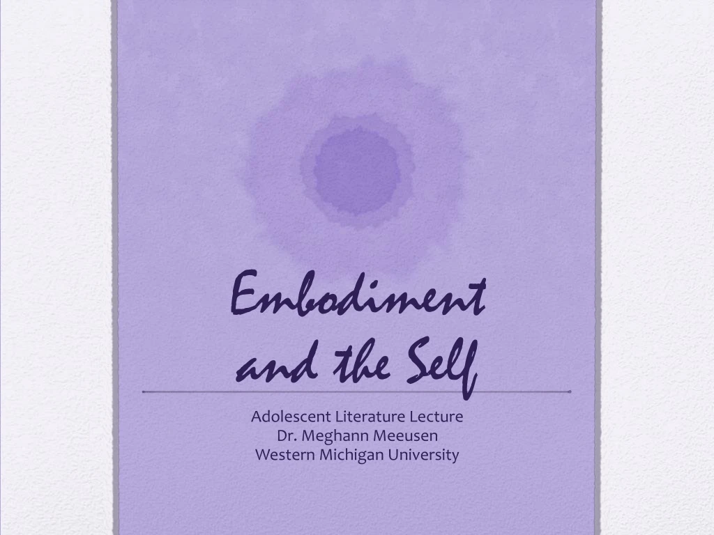 embodiment and the self