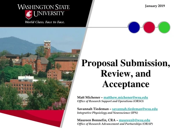 Proposal Submission, Review, and Acceptance