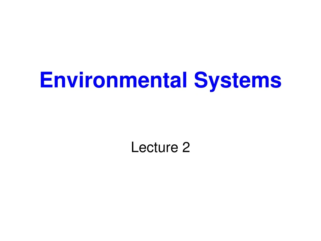 environmental systems