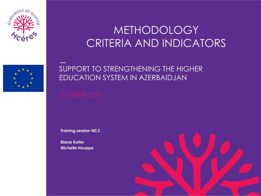 methodology criteria and indicators