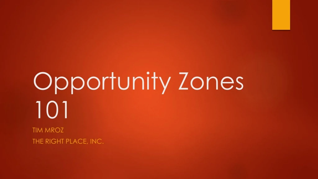 opportunity zones 101
