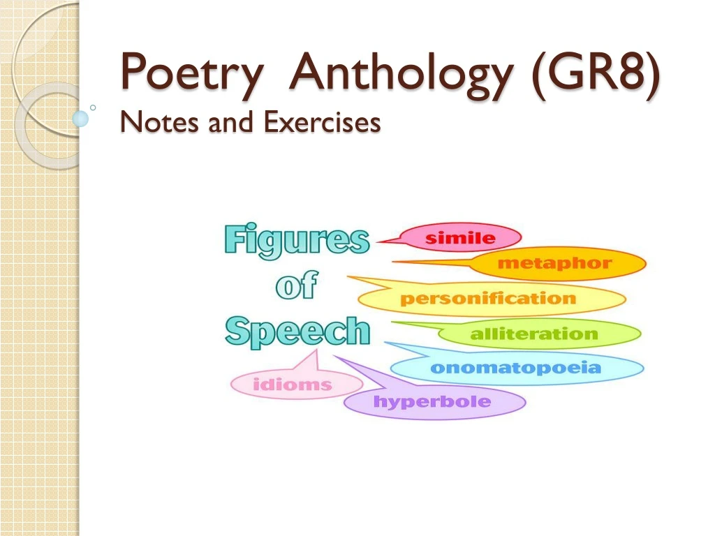 poetry anthology gr8 notes and exercises