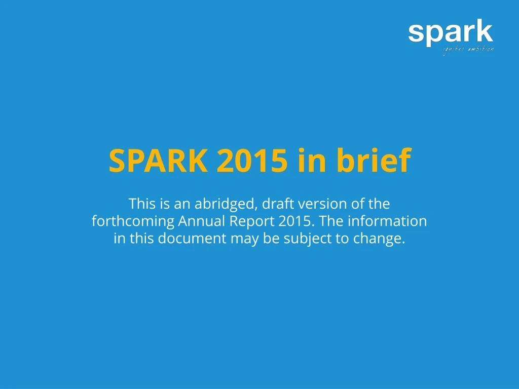 spark 2015 in brief