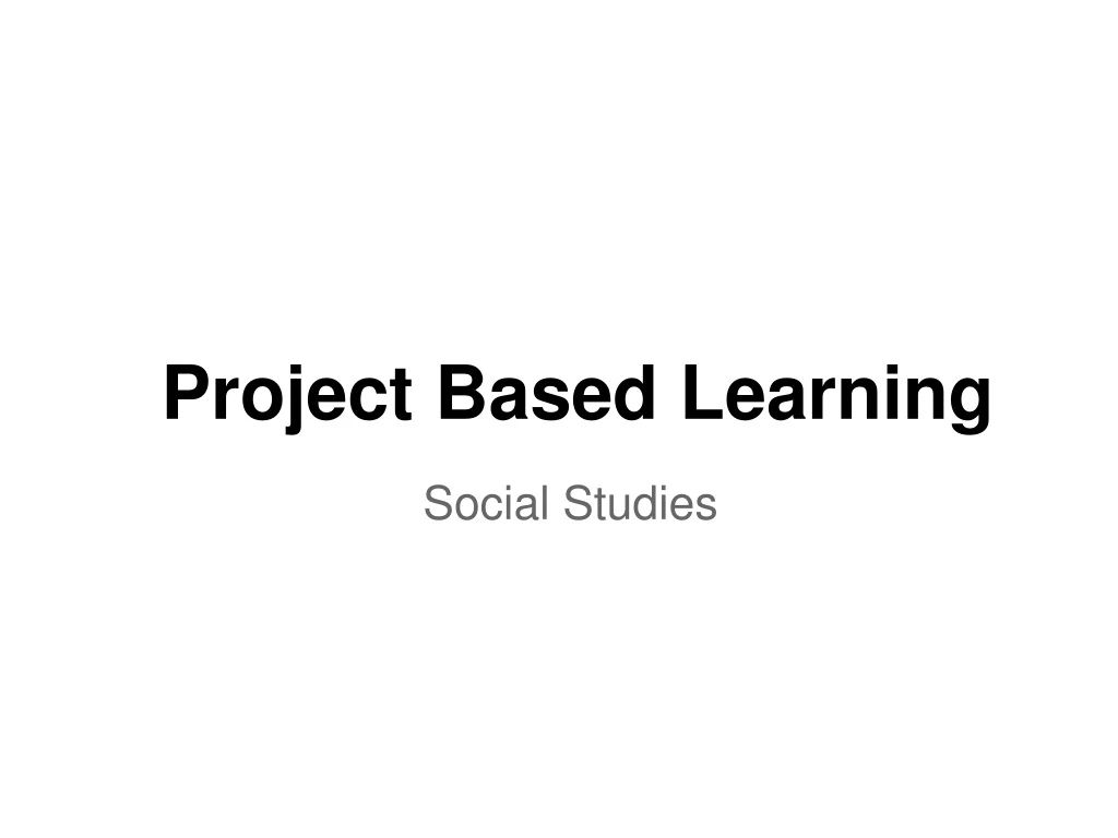 project based learning