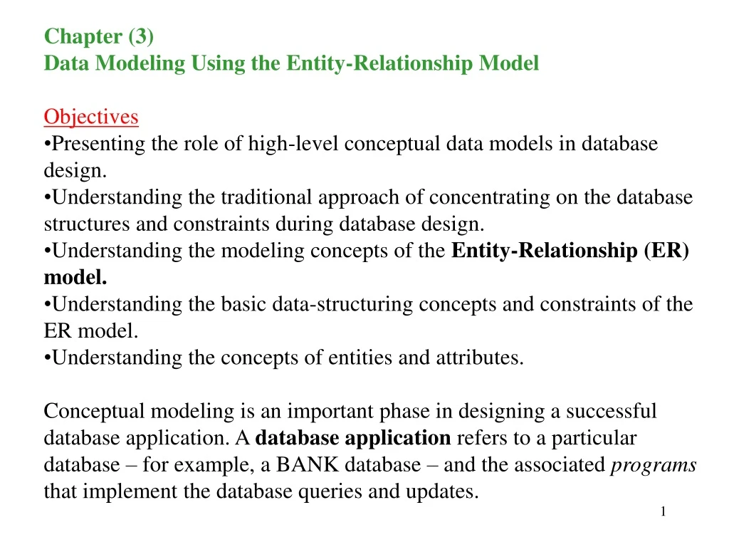 chapter 3 data modeling using the entity