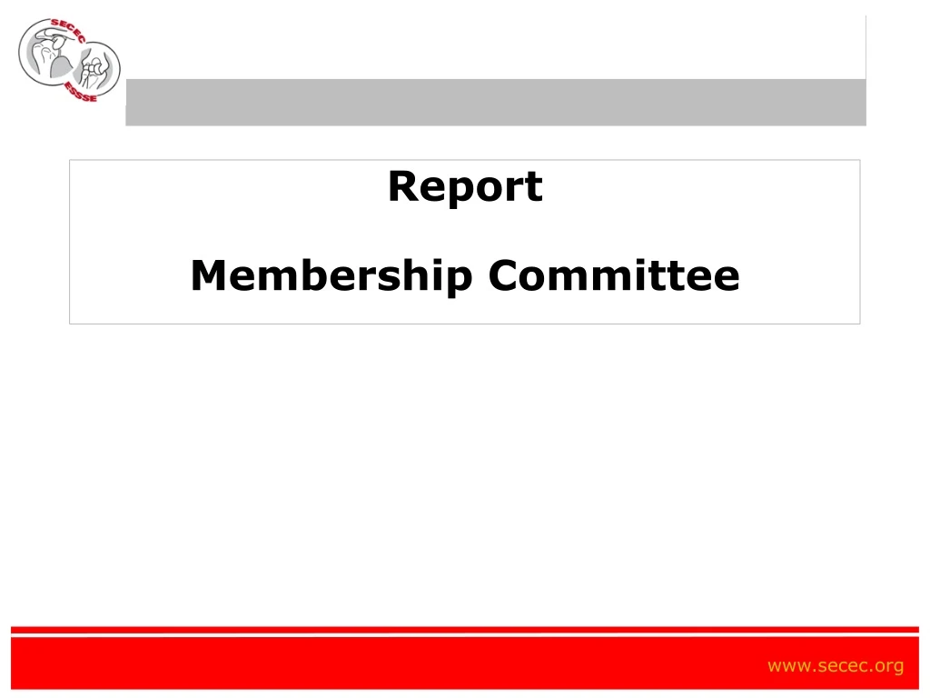 report membership committee
