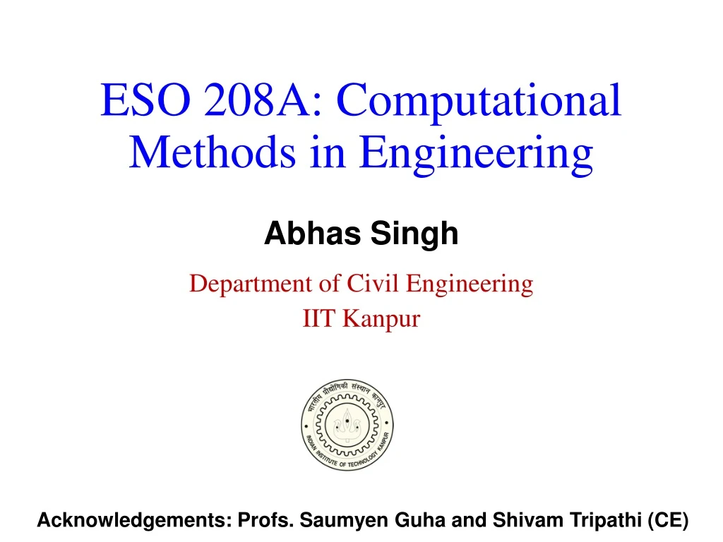 eso 208a computational methods in engineering