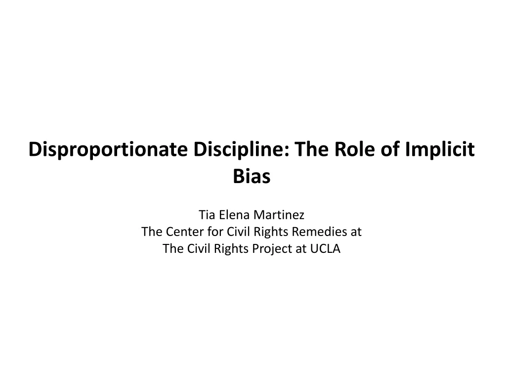 disproportionate discipline the role of implicit