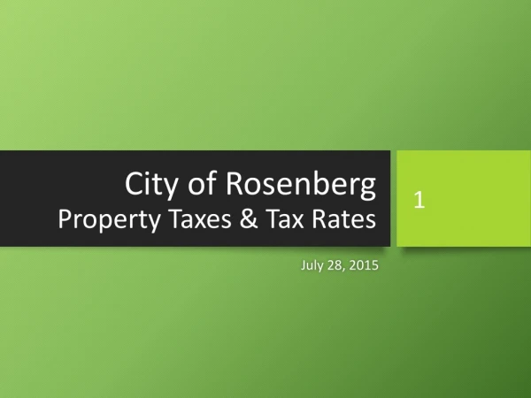 City of Rosenberg Property Taxes &amp; Tax Rates
