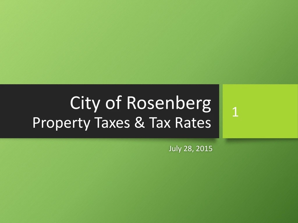 city of rosenberg property taxes tax rates