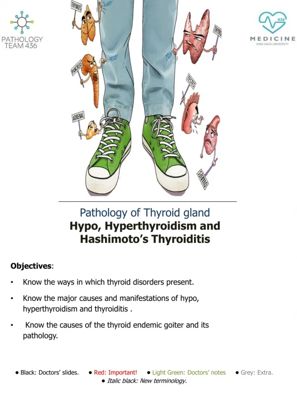 Pathology of Thyroid gland Hypo, Hyperthyroidism and Hashimoto’s Thyroiditis