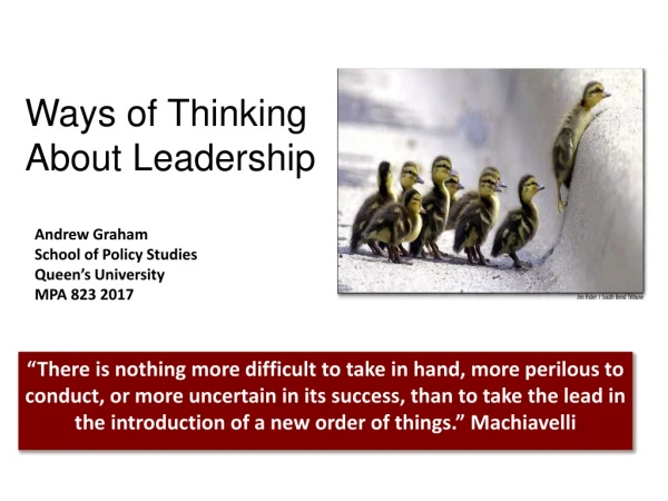 Ways of Thinking About Leadership