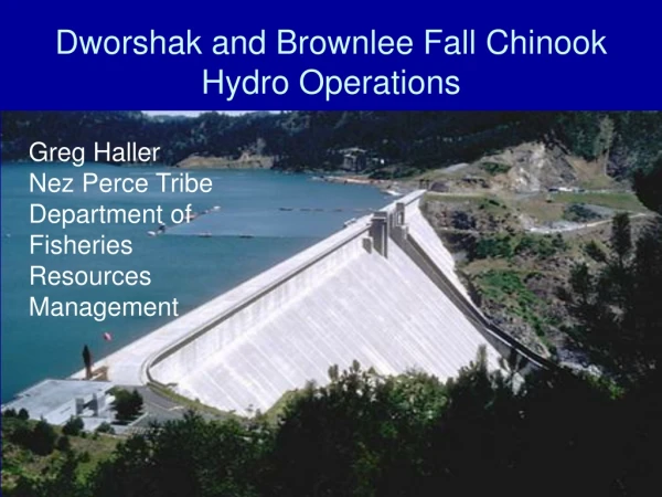 Dworshak and Brownlee Fall Chinook Hydro Operations