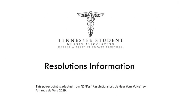 Resolutions Information