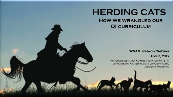 HERDING CATS How we wrangled our QI curriculum