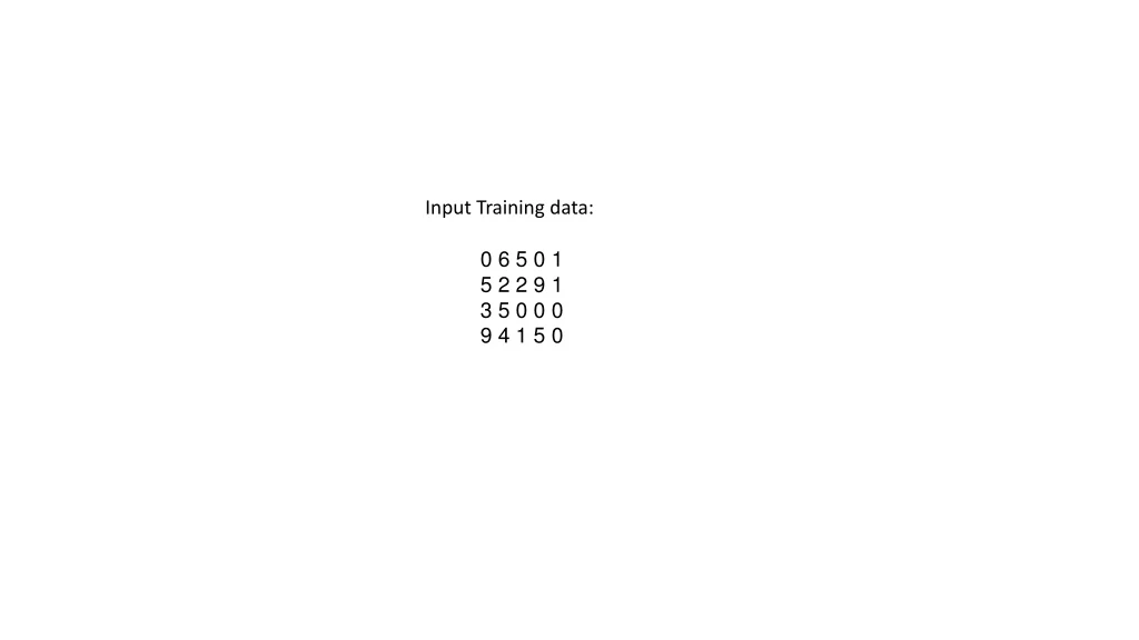 input training data