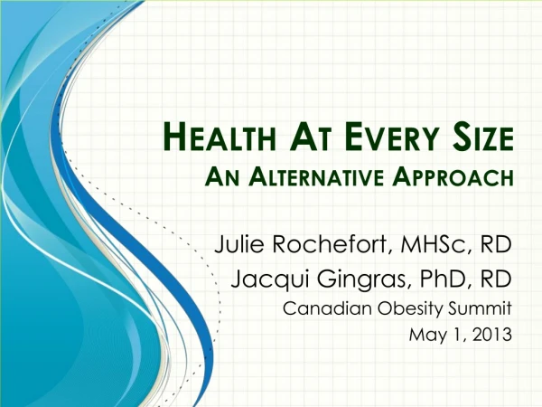 Health At Every Size An Alternative Approach