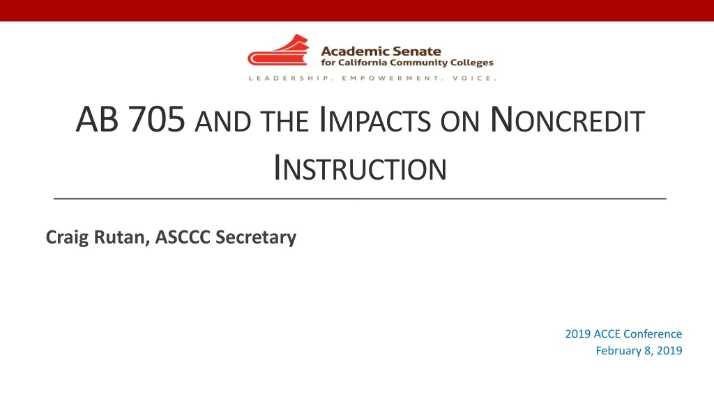 ab 705 and the impacts on noncredit instruction