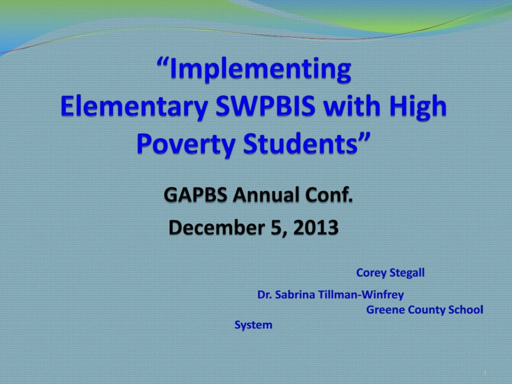implementing elementary swpbis with high poverty