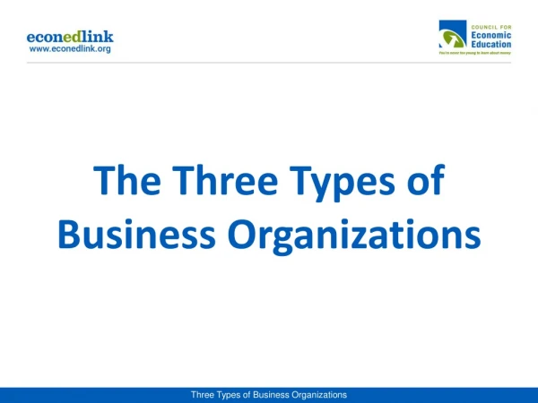 The Three Types of Business Organizations