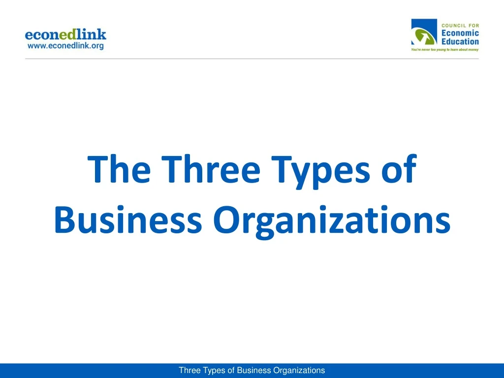 the three types of business organizations