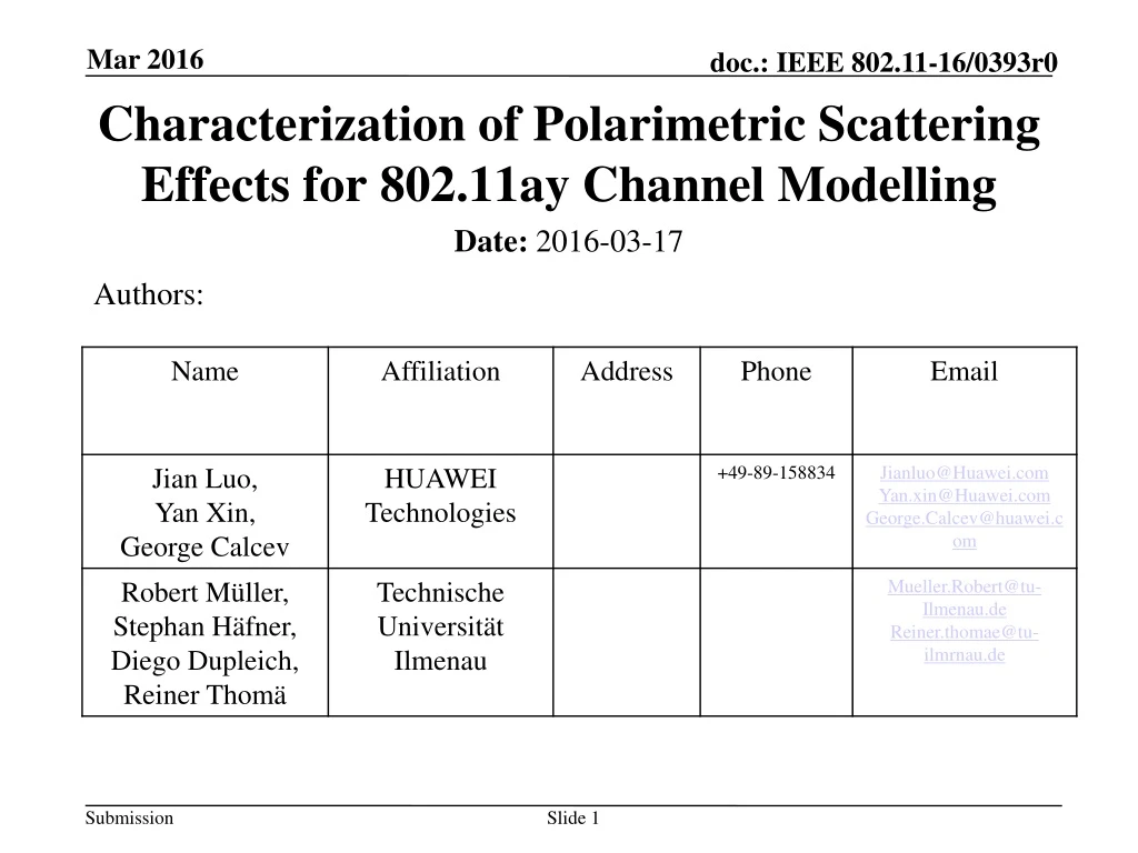 characterization of p olarimetric s cattering effects for 802 11ay channel m odelling