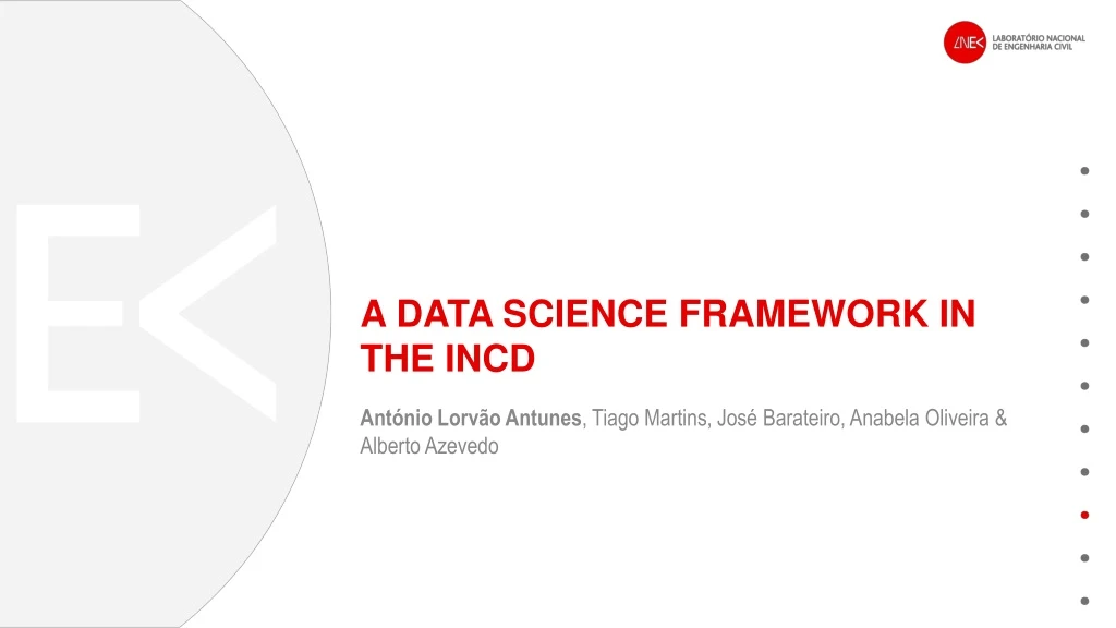 a data science framework in the incd
