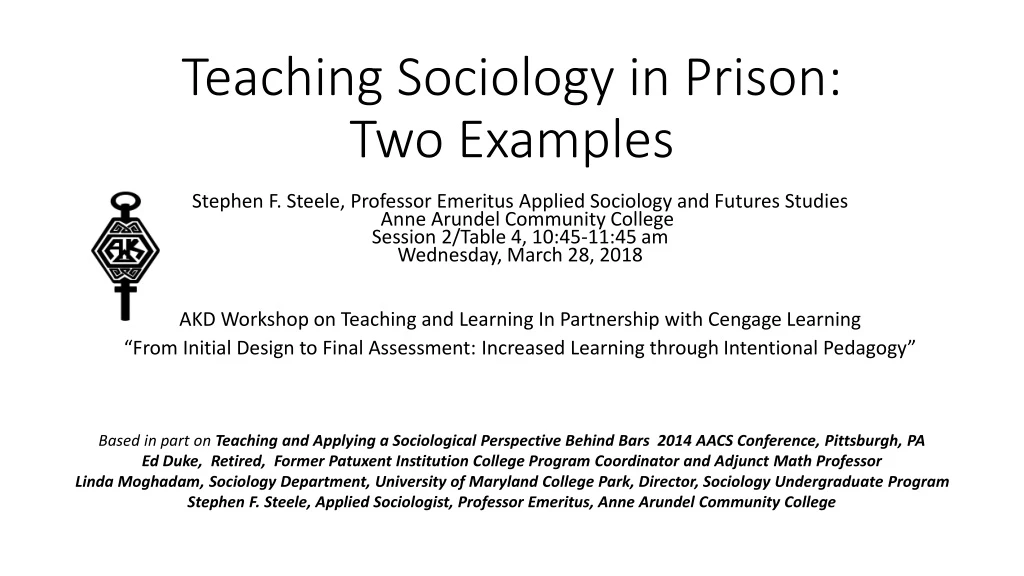 teaching sociology in prison two examples