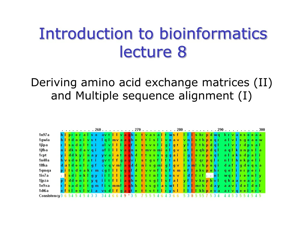 introduction to bioinformatics lecture 8