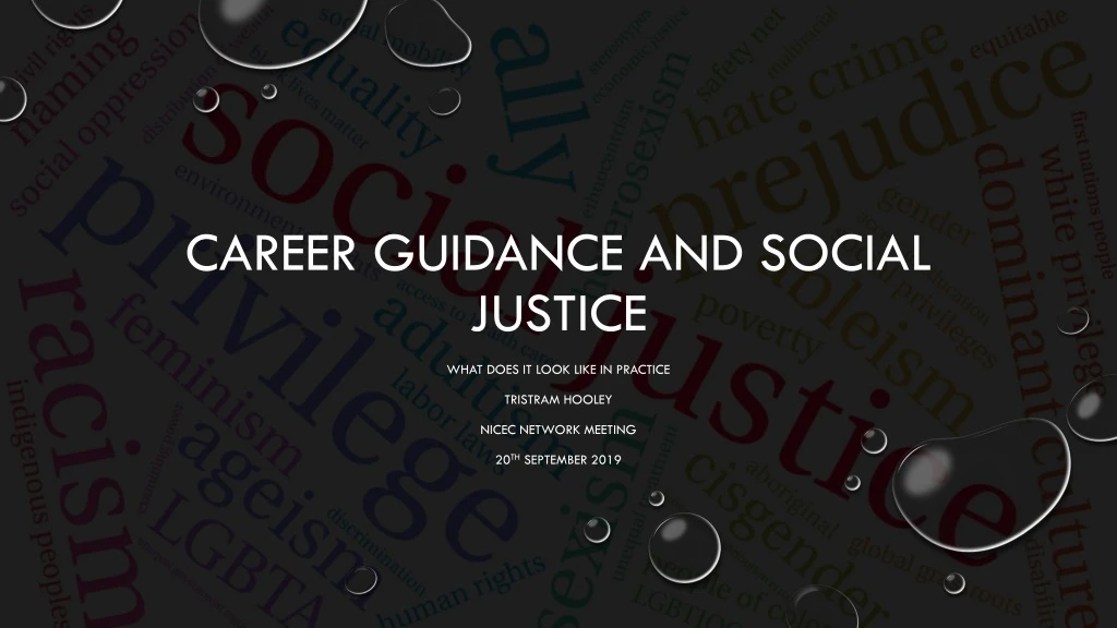 career guidance and social justice