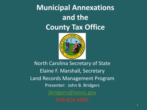 Municipal Annexations and the County Tax Office