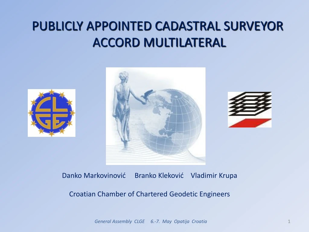 publicly appointed cadastral surveyor accord multilateral