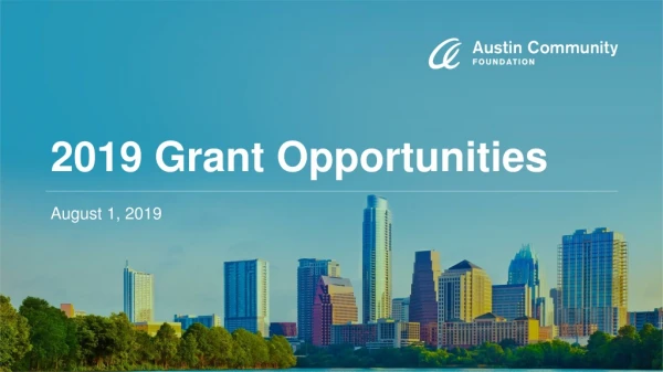 2019 Grant Opportunities