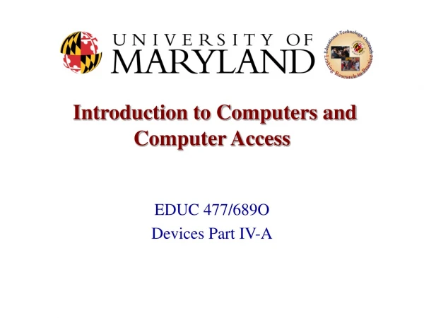 Introduction to Computers and Computer Access