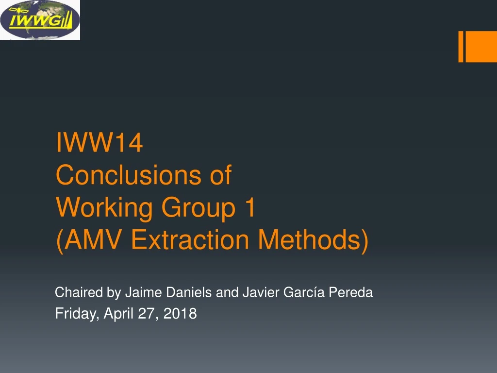 iww14 conclusions of working group 1 amv extraction methods