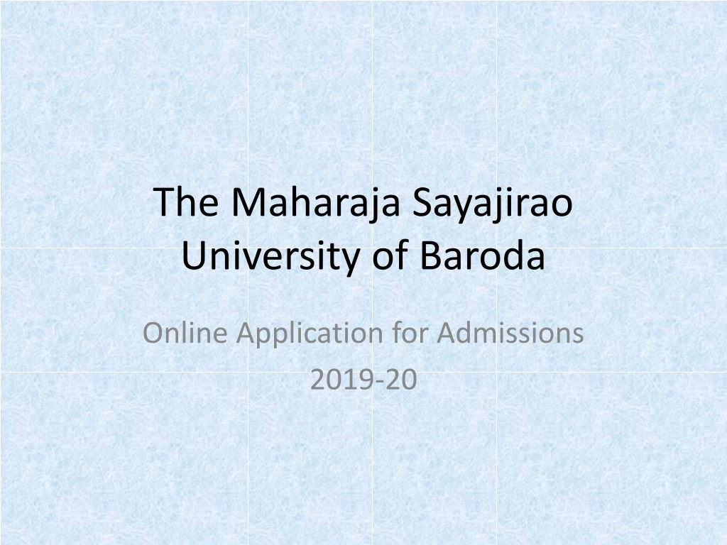 the maharaja sayajirao university of baroda