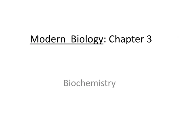 Modern Biology : Chapter 3