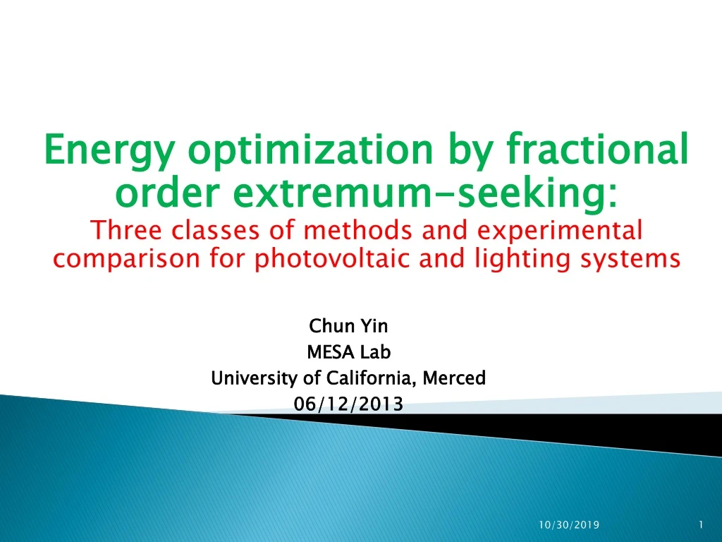 energy optimization by fractional order extremum