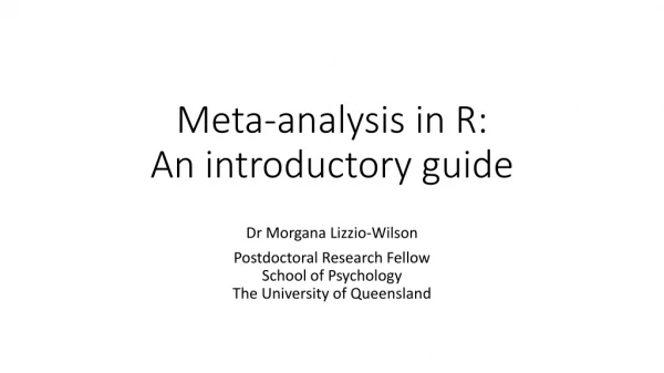 Meta-analysis in R: An introductory guide